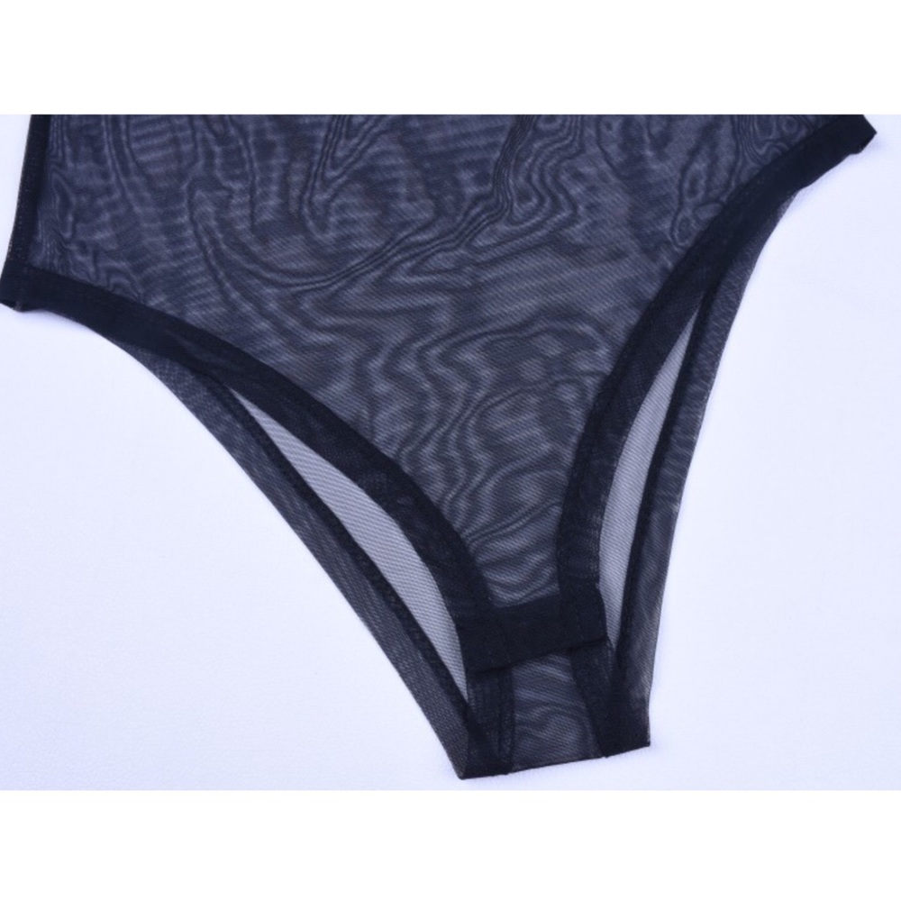 Black, Mesh & Flash Gray Body Suit - Picture 5 of 8